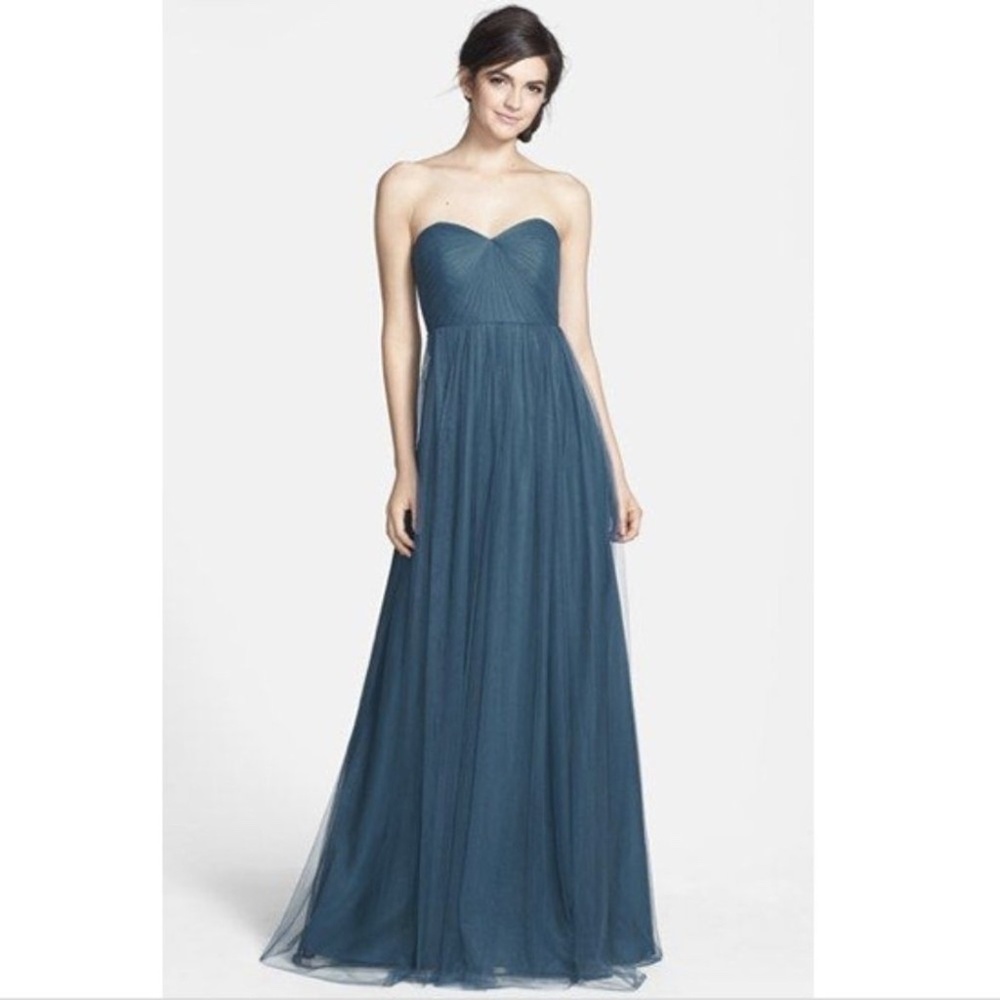 Jenny Yoo "Annabelle" Convertible Teal Blue Gown Size 2
